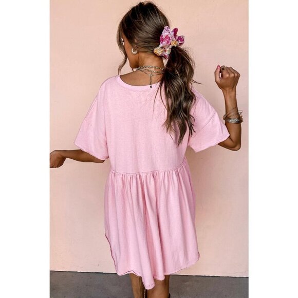 NWT ROSIE Bubblegum Pink Babydoll T Shirt Dress - Picture 3 of 13